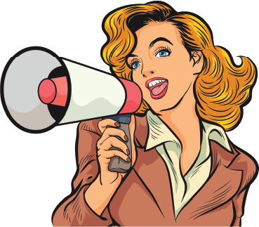 clipart woman with megaphone