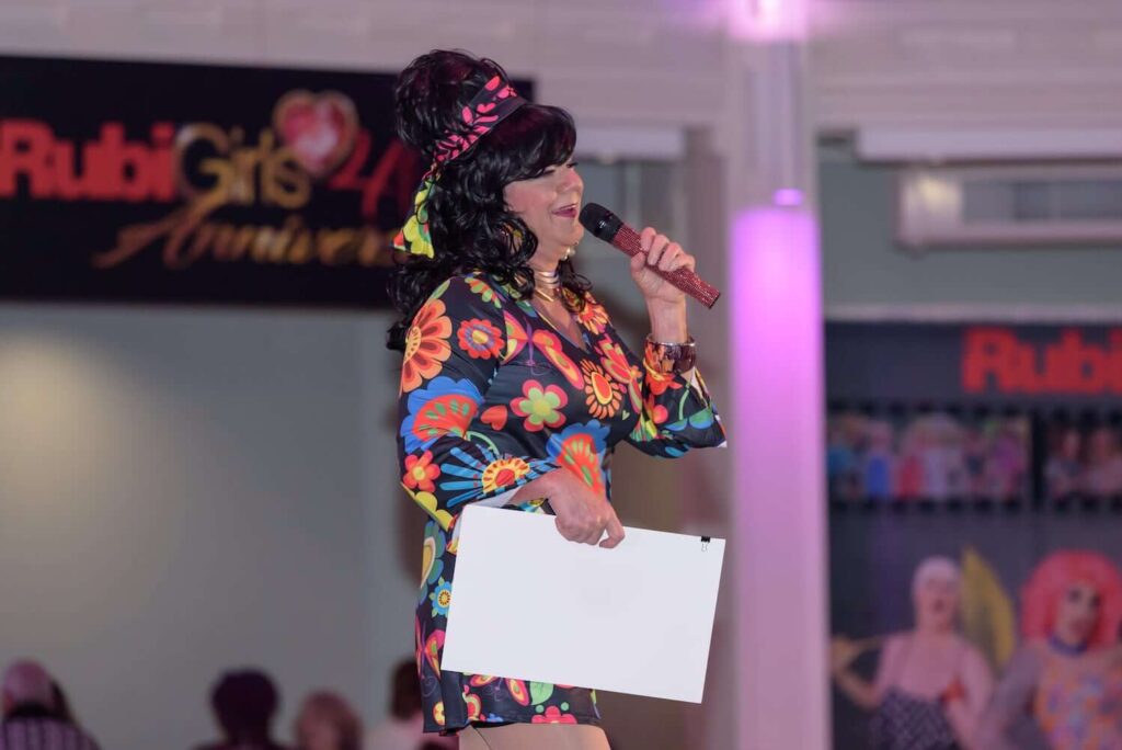 Dana Sintell talking in microphone
